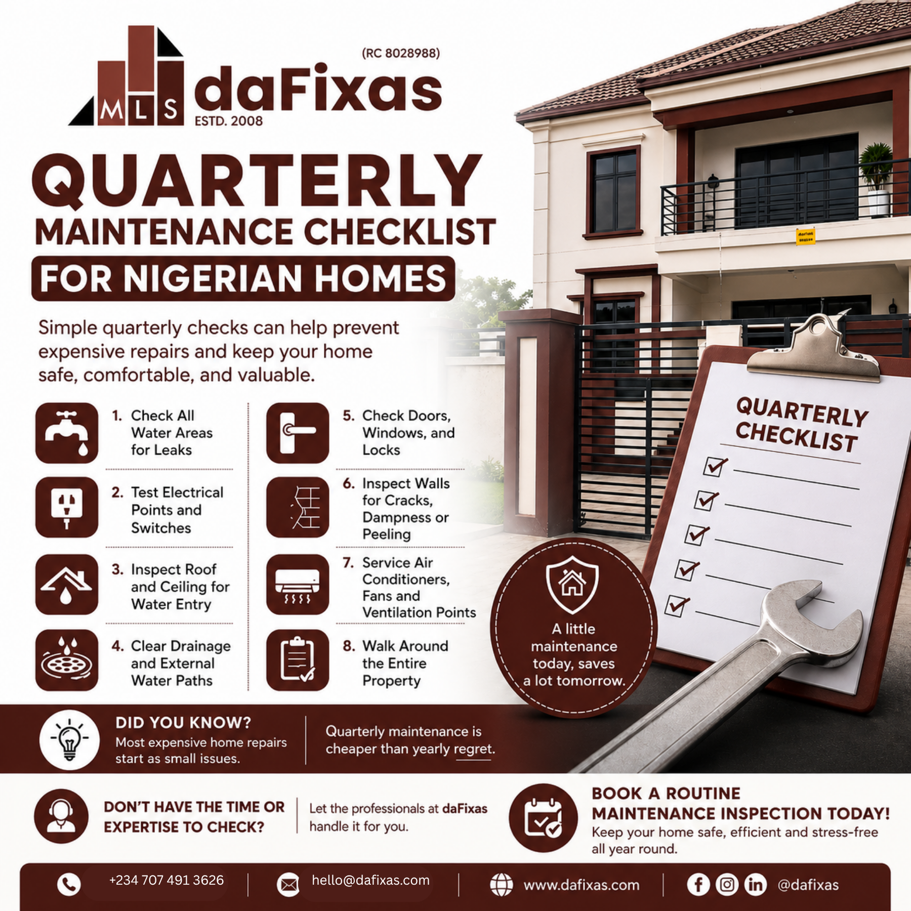 Quarterly Maintenance Checklist for Nigerian Homes